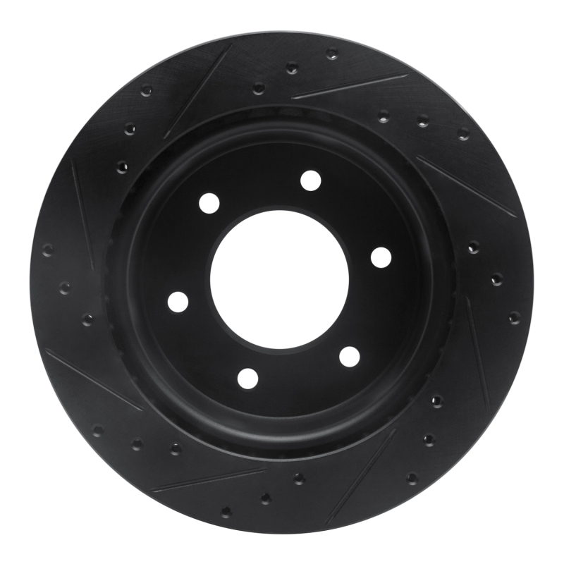 Ford Bronco Brake Rotor (1) - Rear Right - R1 Concepts - Drilled & Slotted - Black - `19-`25